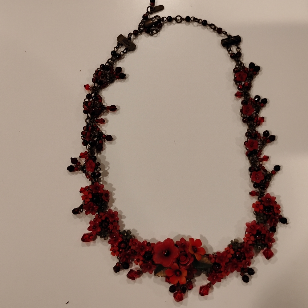 Floral Red Necklace